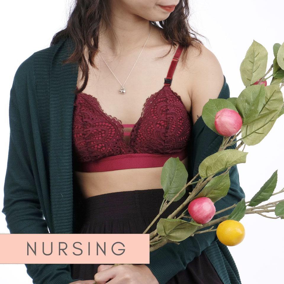 nursing - sweet kisses padded bralette in maroon – Our Bralette Club