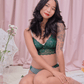 best wishes padded midi bralette in emerald