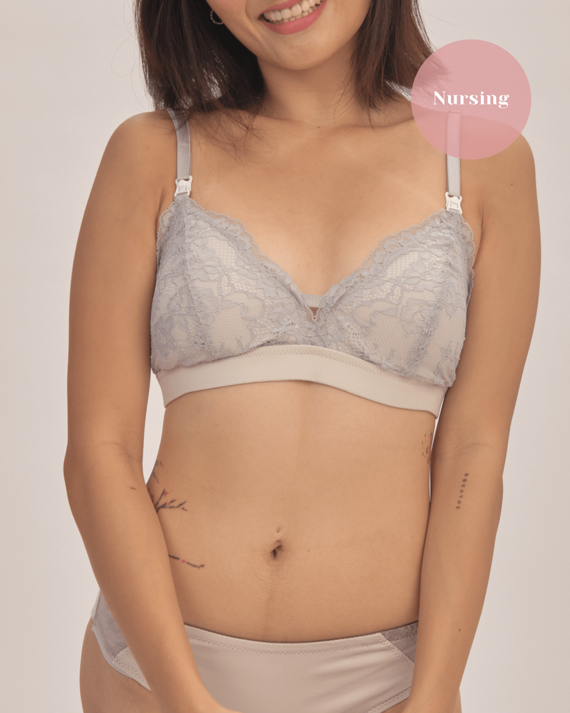 nursing - sweet kisses padded bralette in misty