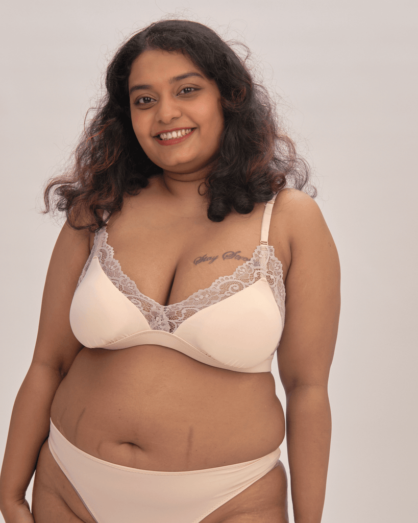 amor padded bralette in barely pink