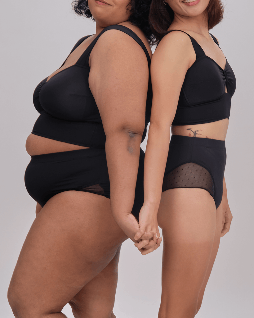 confetti high waist panelled lace panty