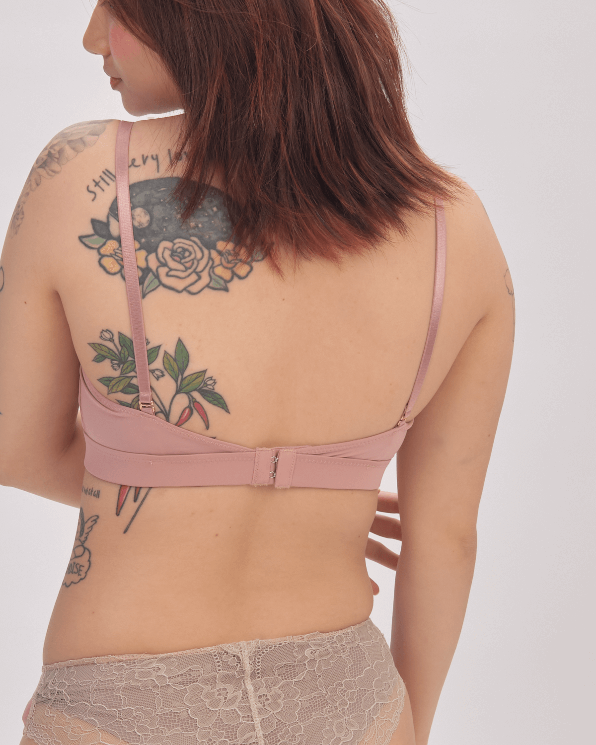 elevated basics everyday padded bralette in dusty pink
