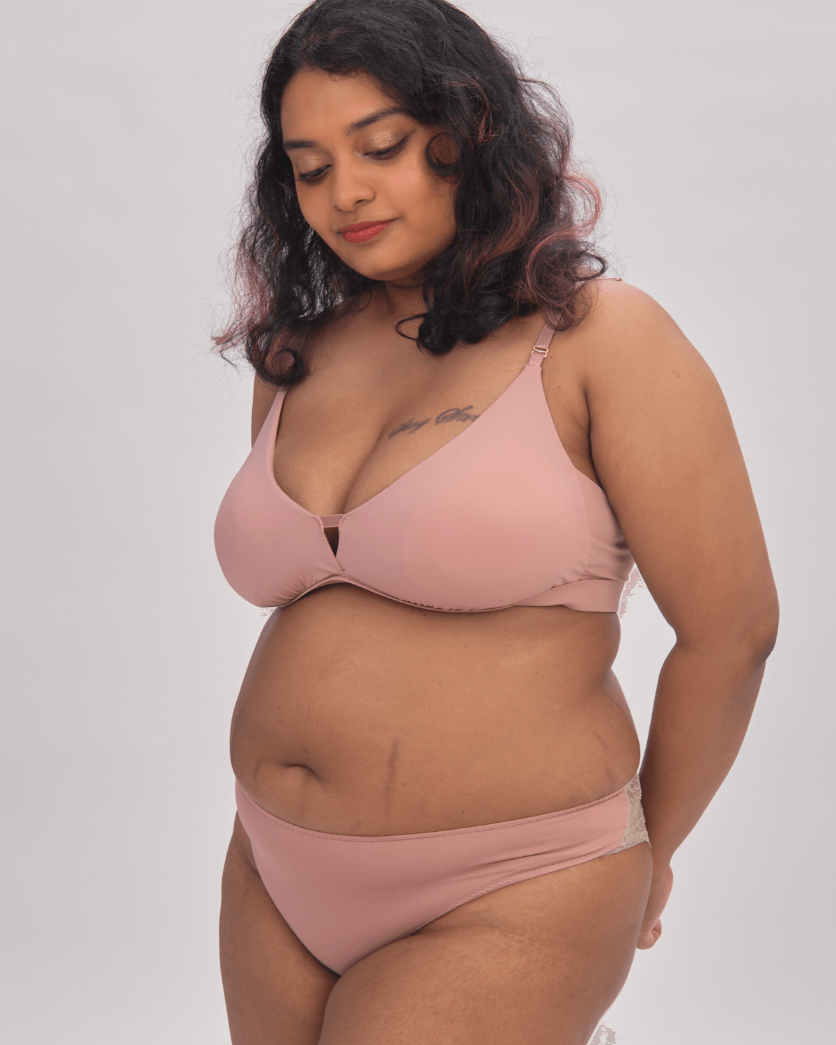 elevated basics everyday padded bralette in dusty pink