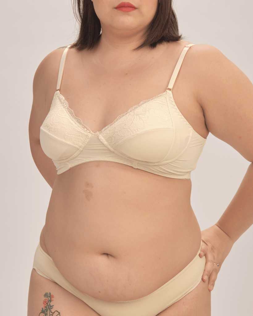 fair lady padded bralette in cream