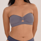knotty padded strapless bralette in concrete