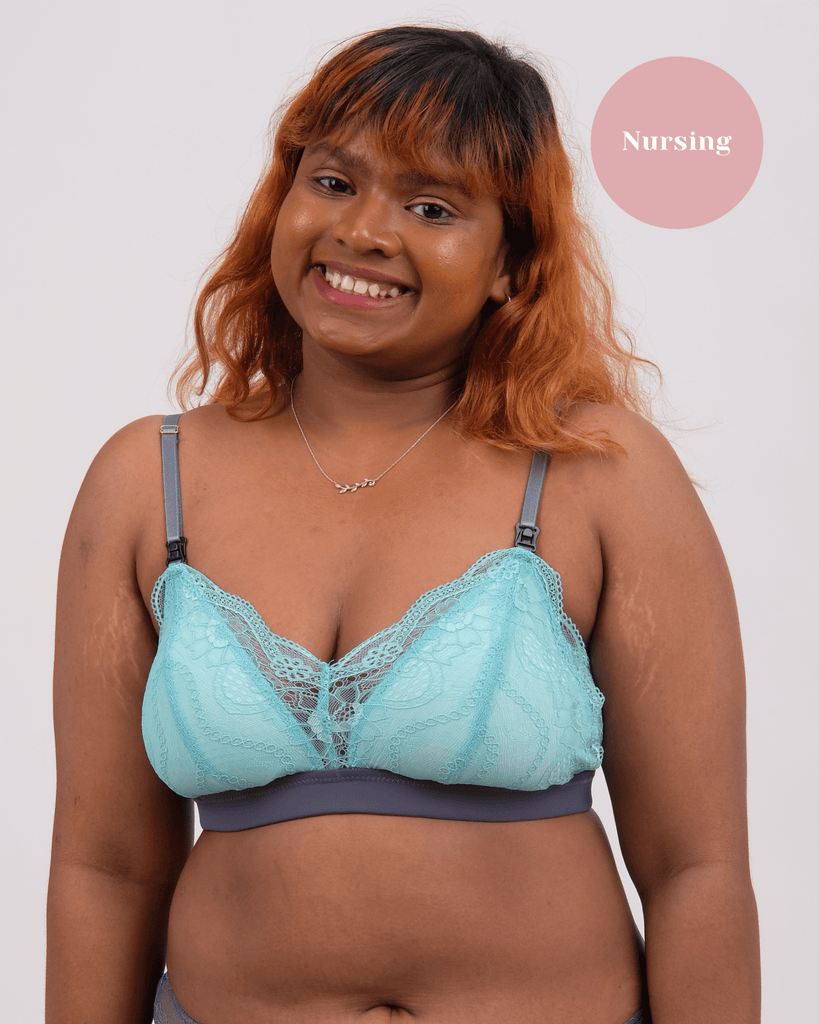 nursing - start anew padded bralette in azure
