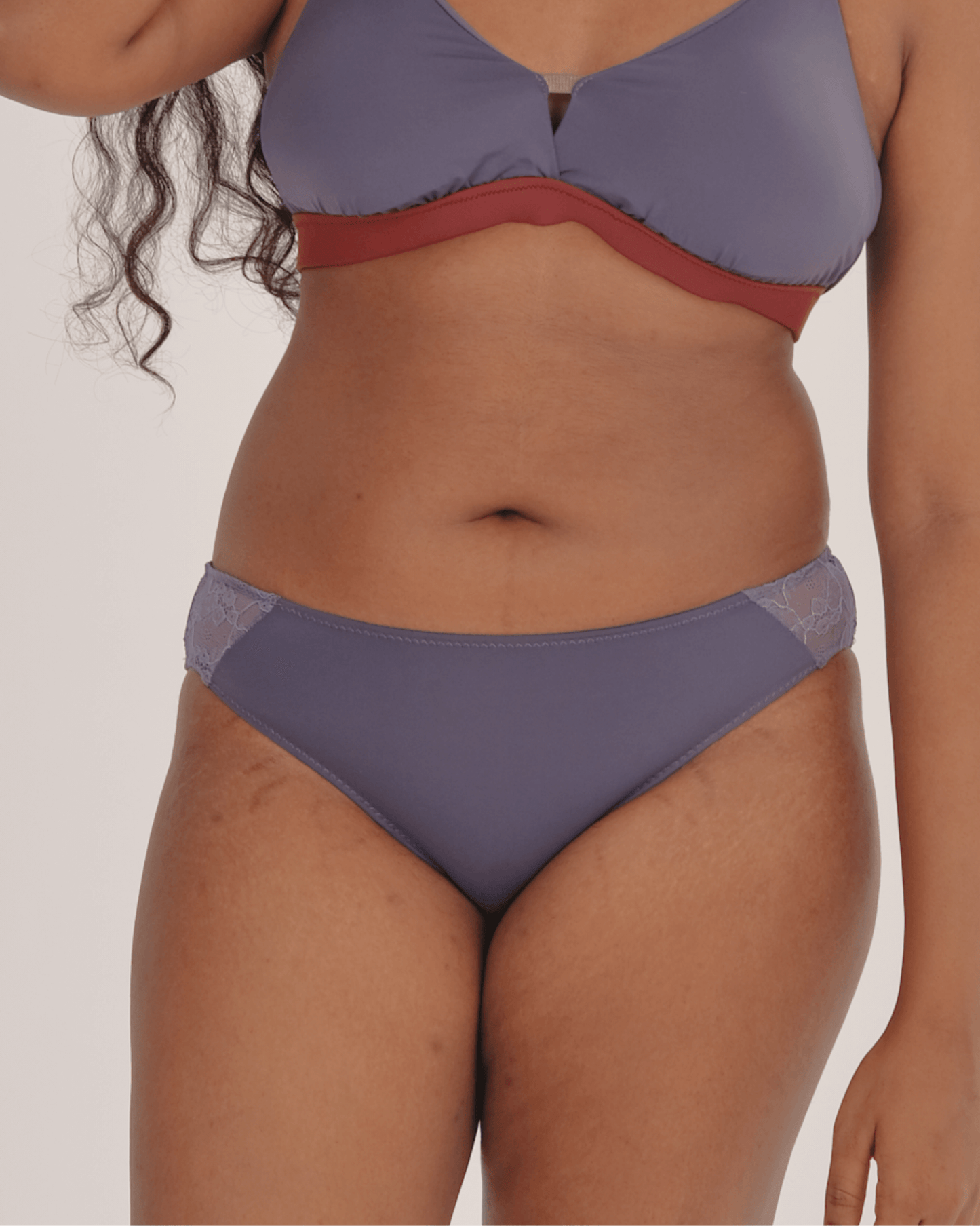 steel blue lace panelled panty
