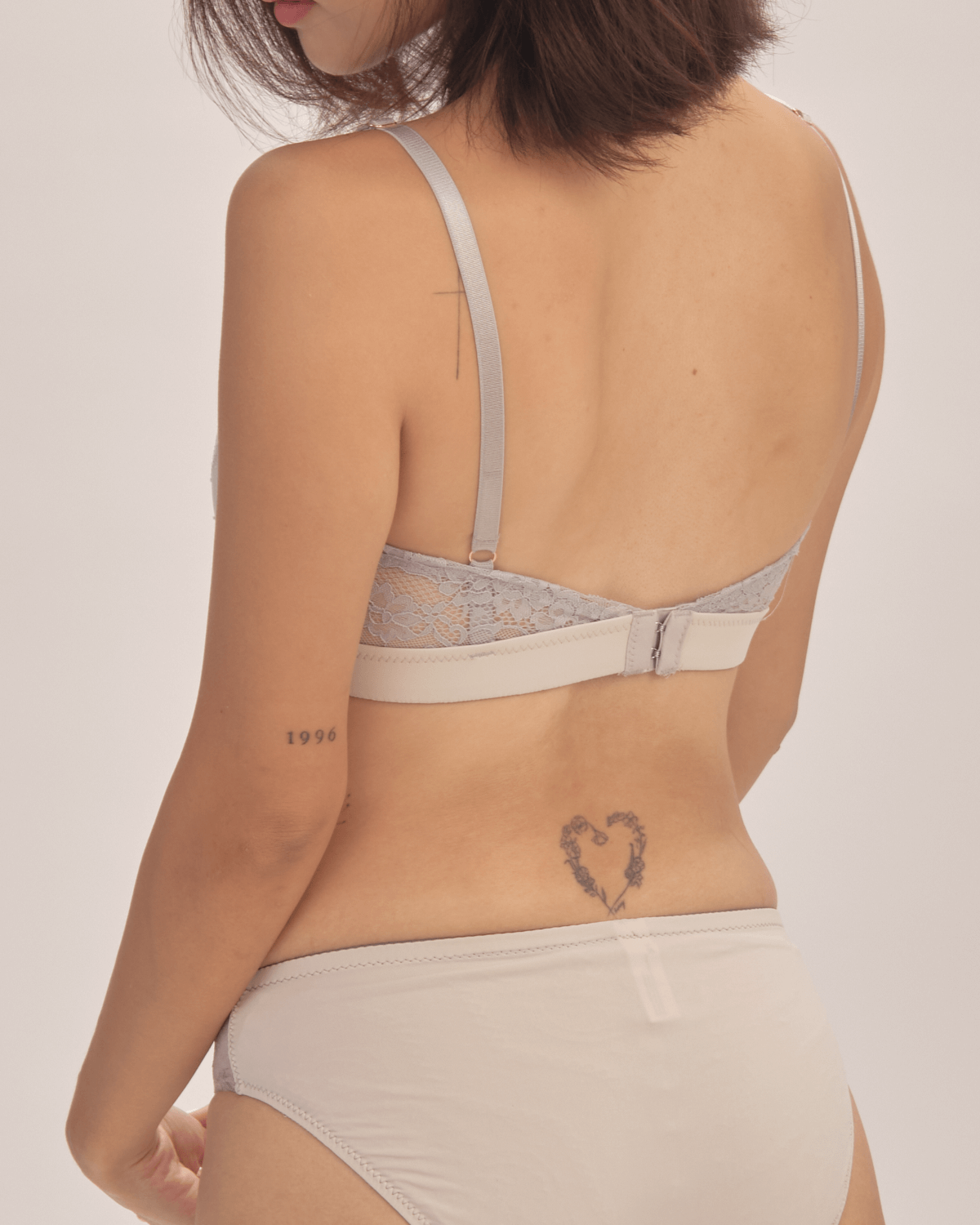 moonstone lace grey panelled panty