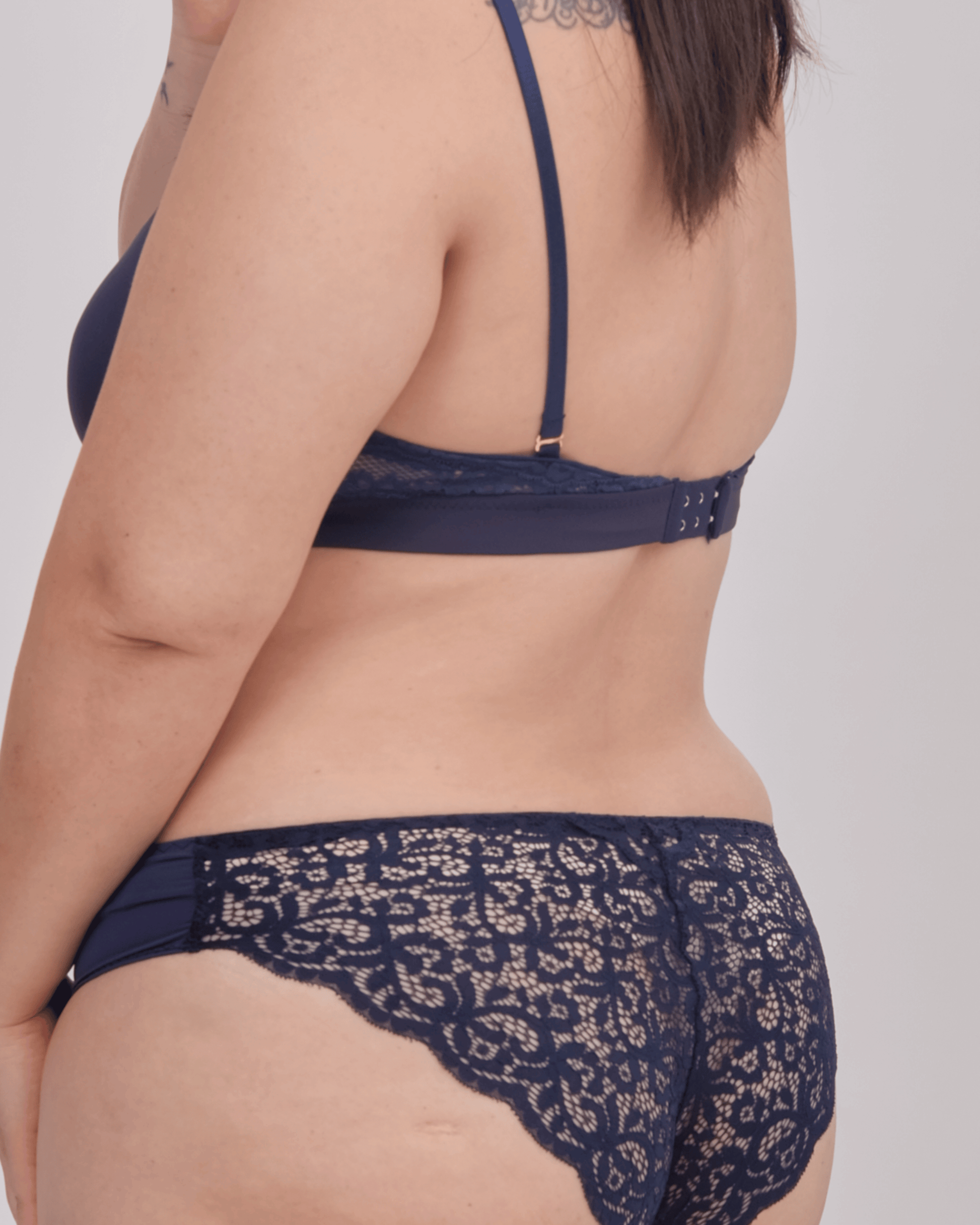 pasion lace back navy panty – Our Bralette Club