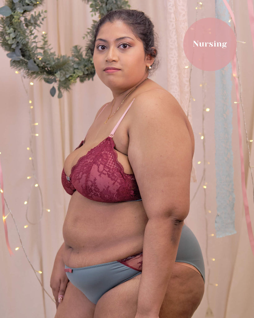 nursing - sweet kisses padded bralette in poinsettia