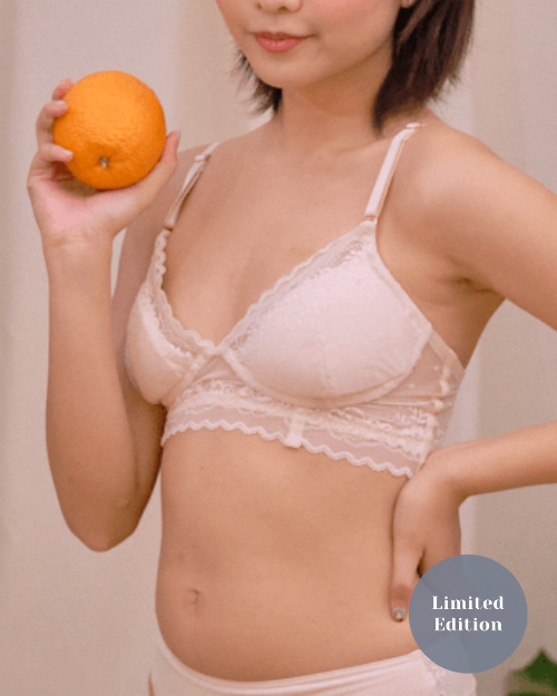 balconette padded bralette in crema