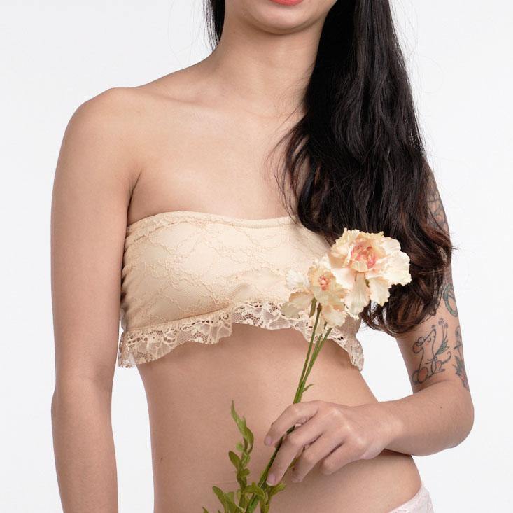the closet staple strapless padded bralette in nude - Our Bralette Club