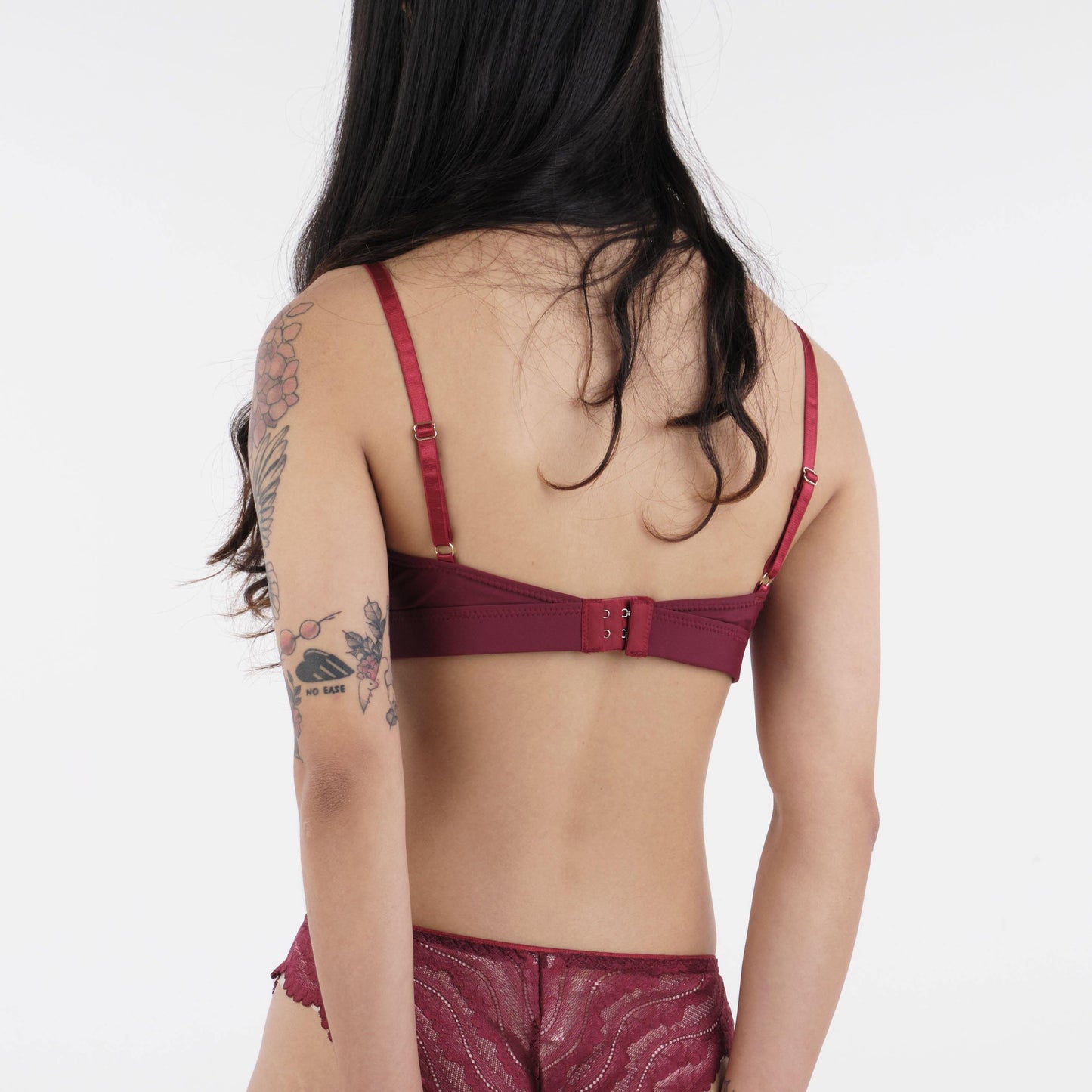 the roll with it padded active bralette in maroon - Our Bralette Club