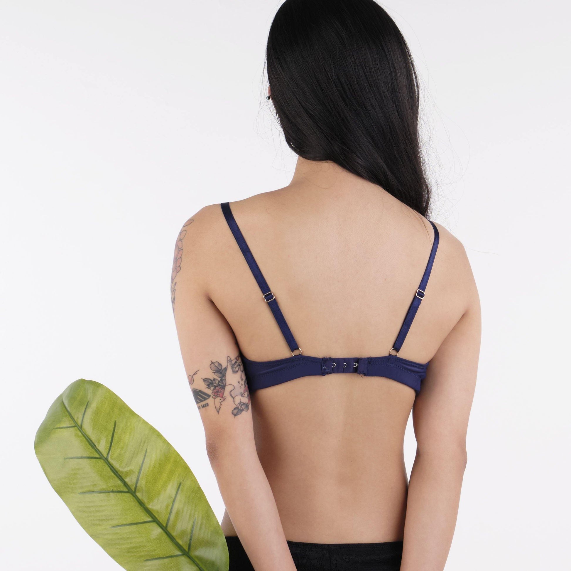 the full moon padded bralette in navy - Our Bralette Club