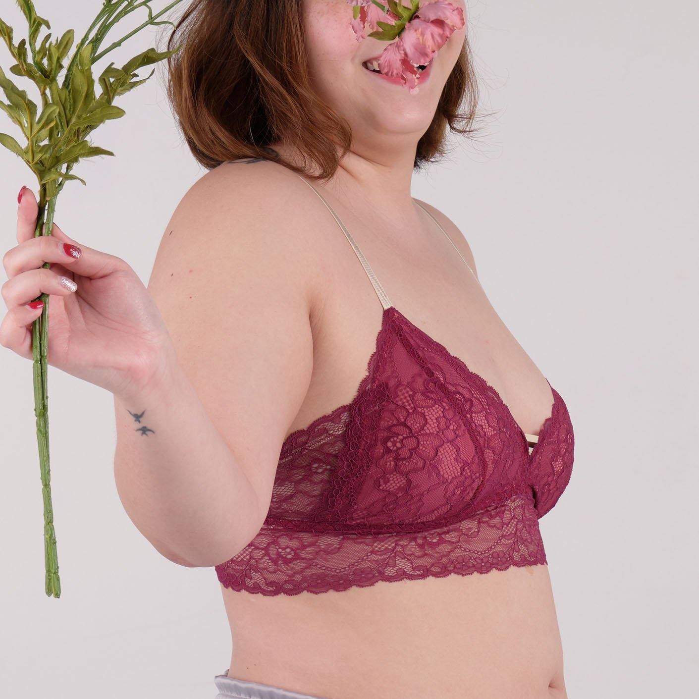 nursing - the best wishes padded bralette in pomegranate – Our Bralette Club