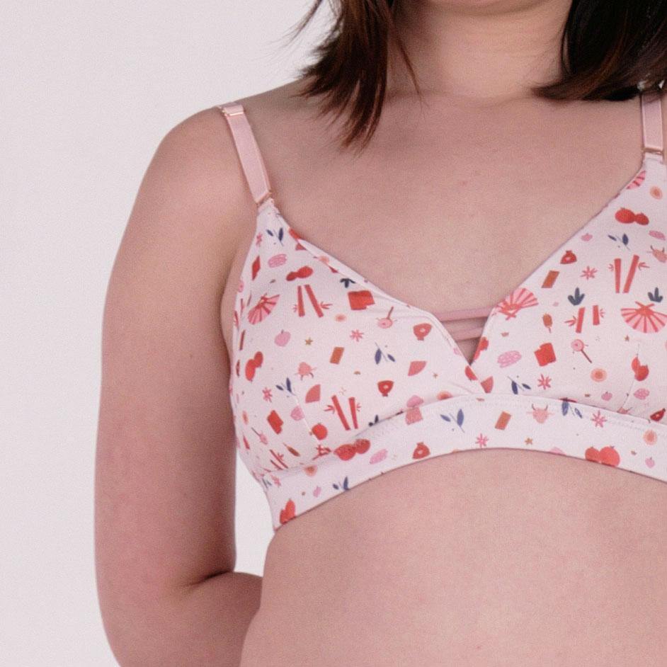 the sweet kisses padded bralette in prosper print - Our Bralette Club