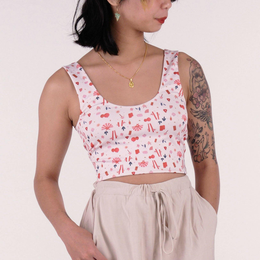 the prosper print cropped top - Our Bralette Club