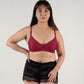 the roll with it padded active bralette in maroon - Our Bralette Club