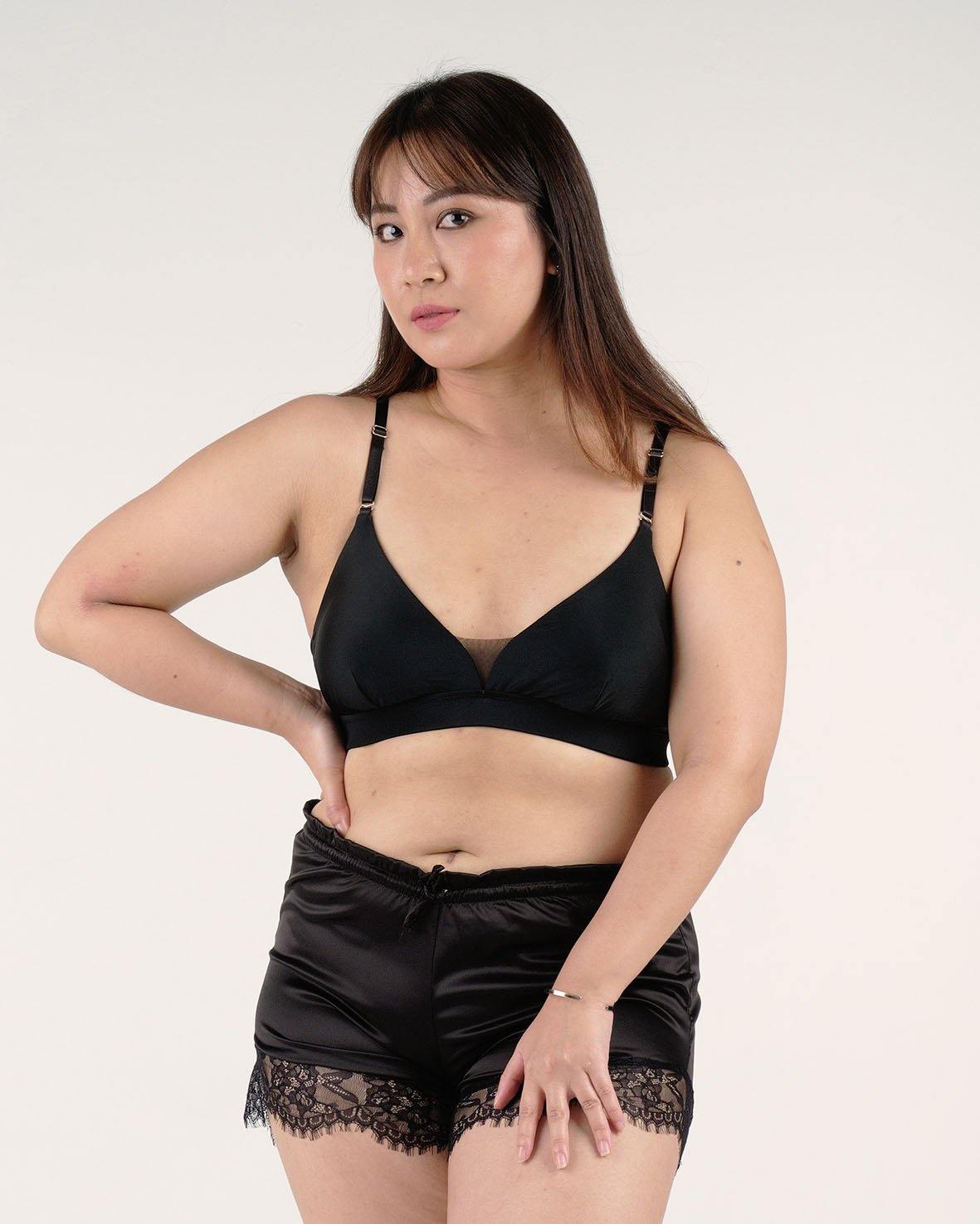 the roll with it padded active bralette in black - Our Bralette Club