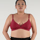 the roll with it padded active bralette in maroon - Our Bralette Club