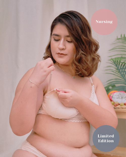 nursing - balconette padded bralette in crema