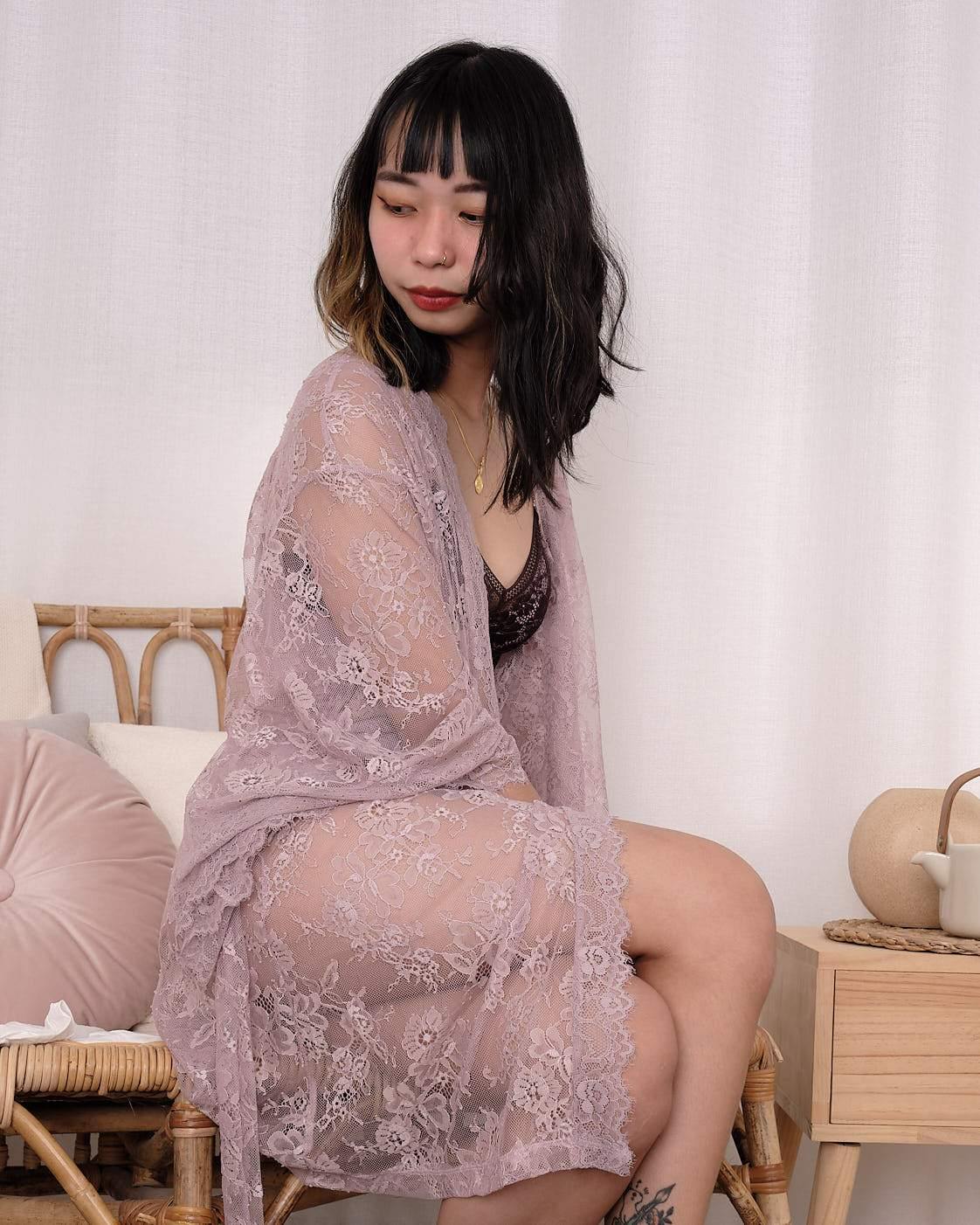 belle lace robe - Our Bralette Club