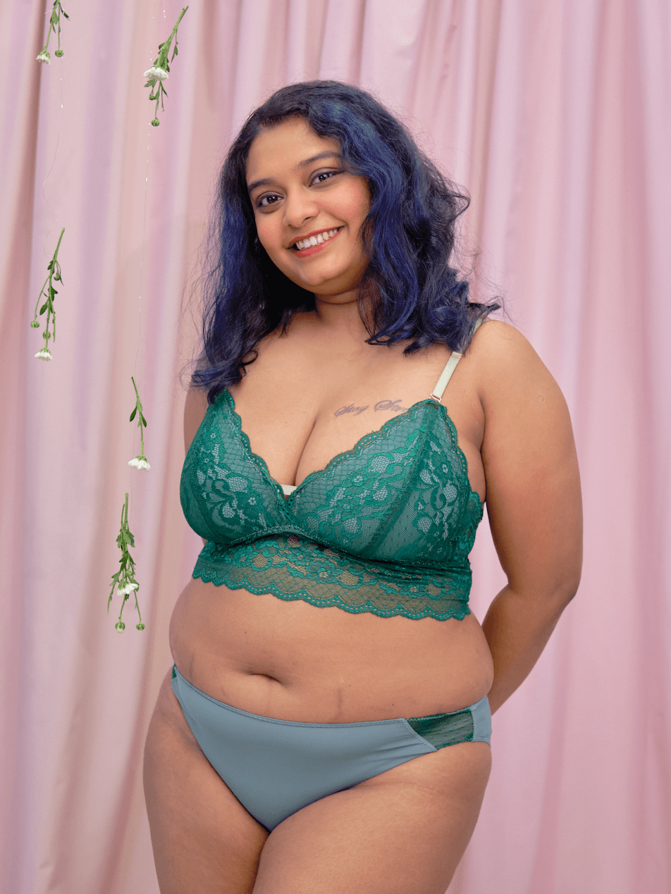 best wishes padded midi bralette in emerald