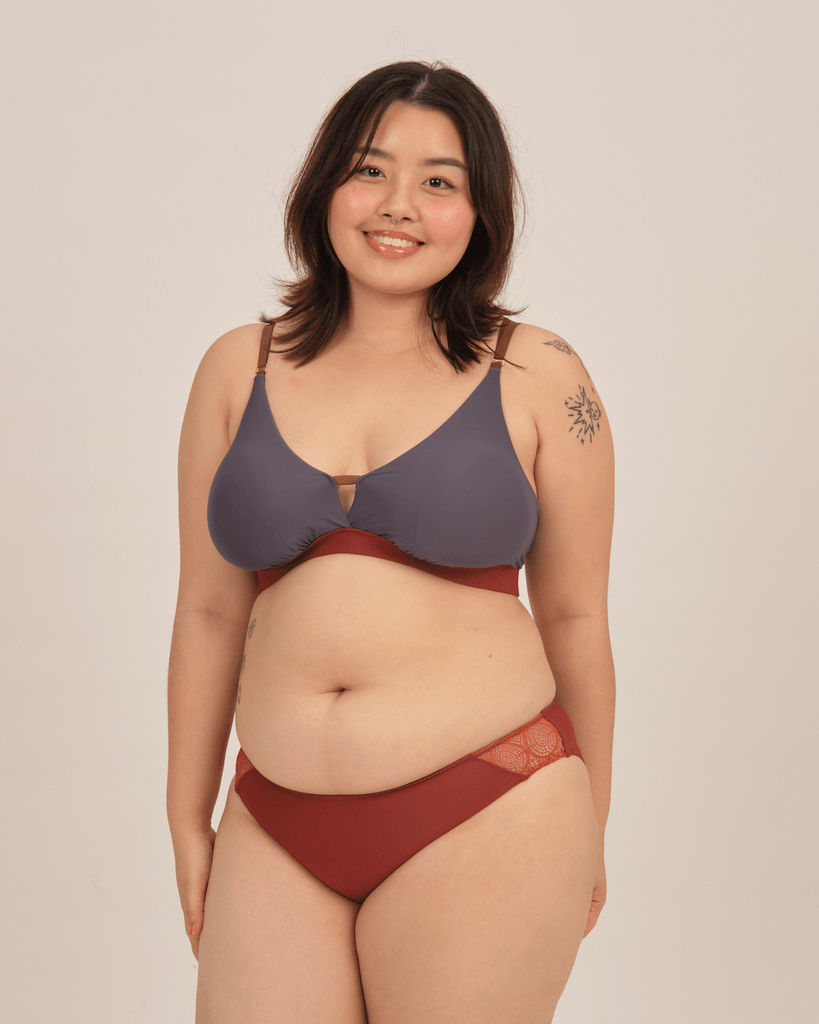 elevated basics everyday padded bralette in river