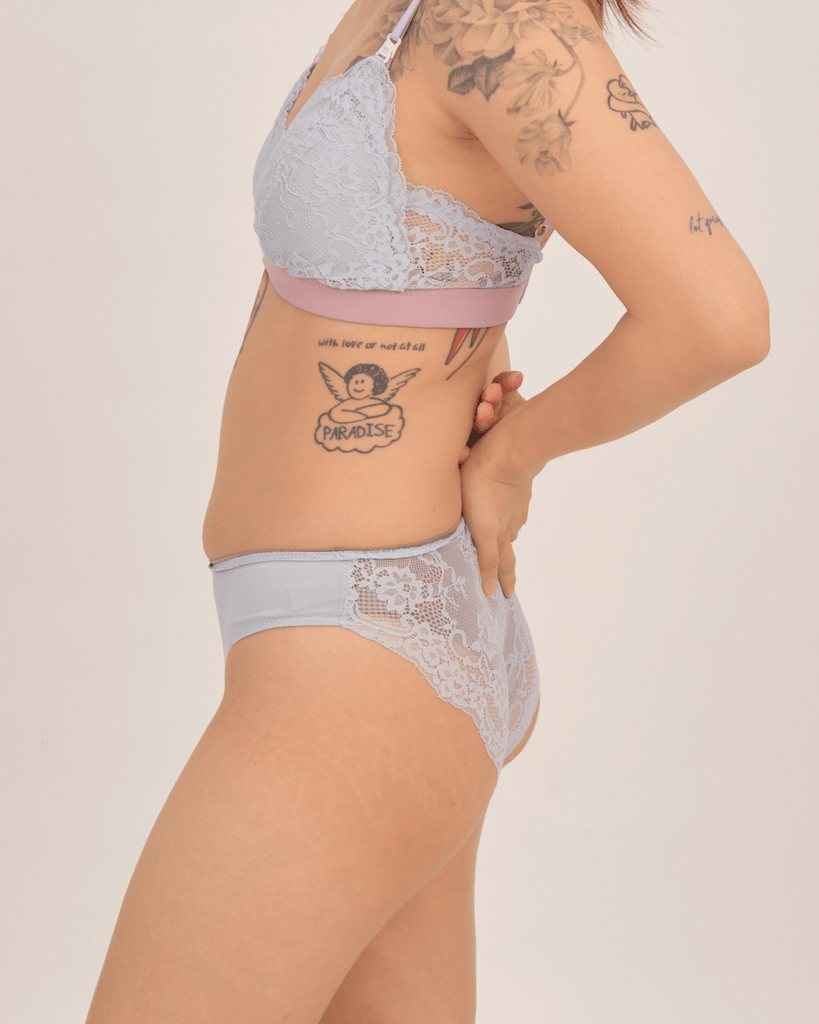 fresh air blue lace back panty