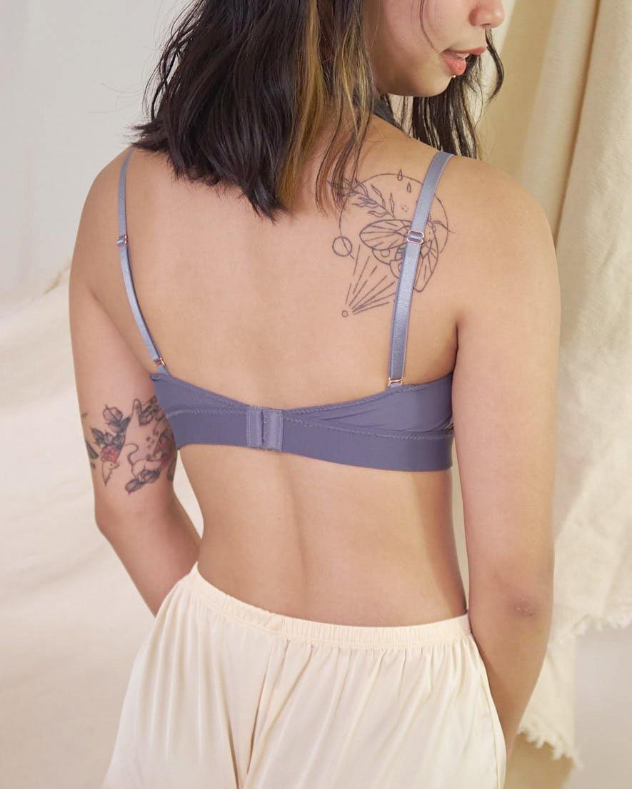 nursing - good enough padded bralette in steel blue - Our Bralette Club