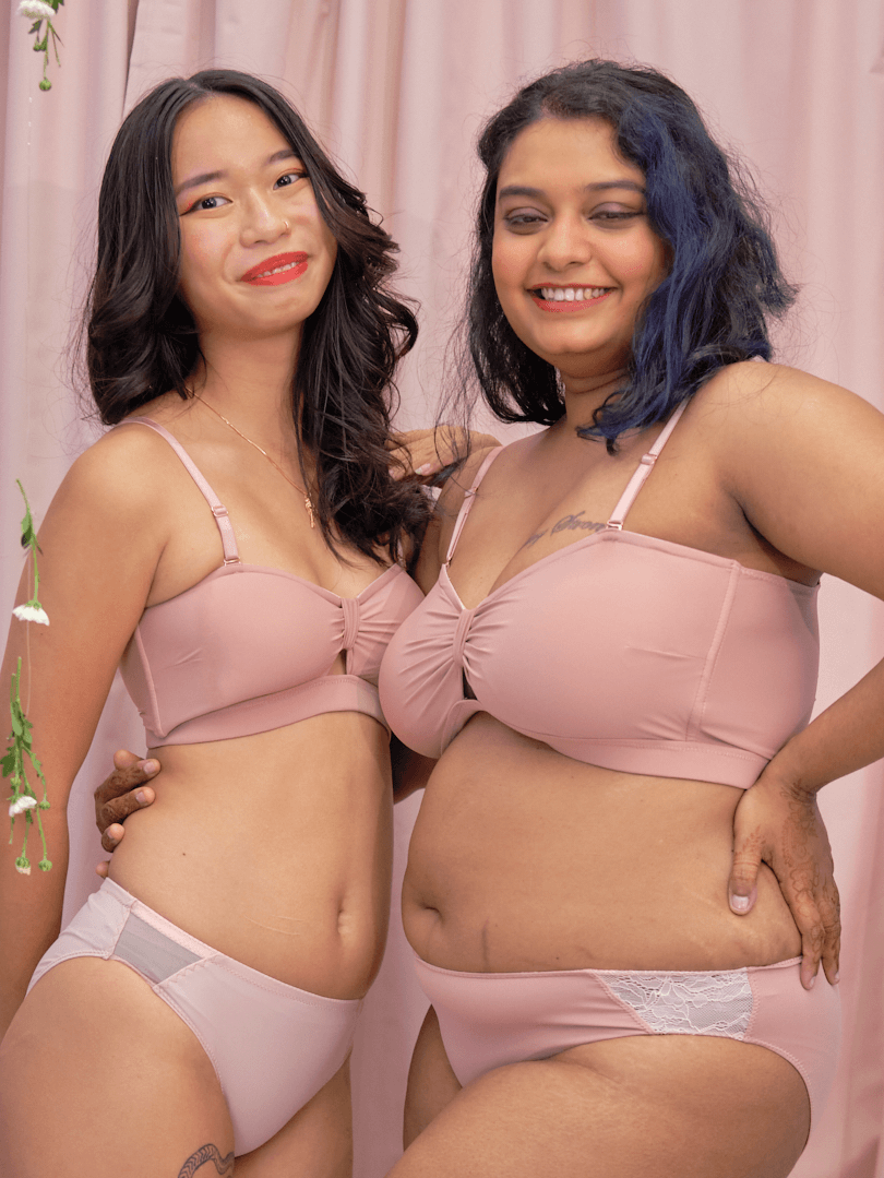 knotty padded strapless bralette in pink – Our Bralette Club