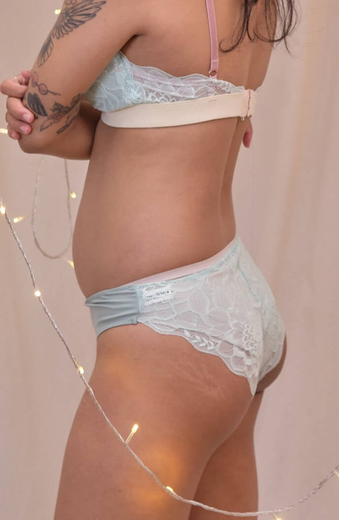 mermaid green lace back panty