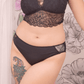 midnight lace panelled black panty