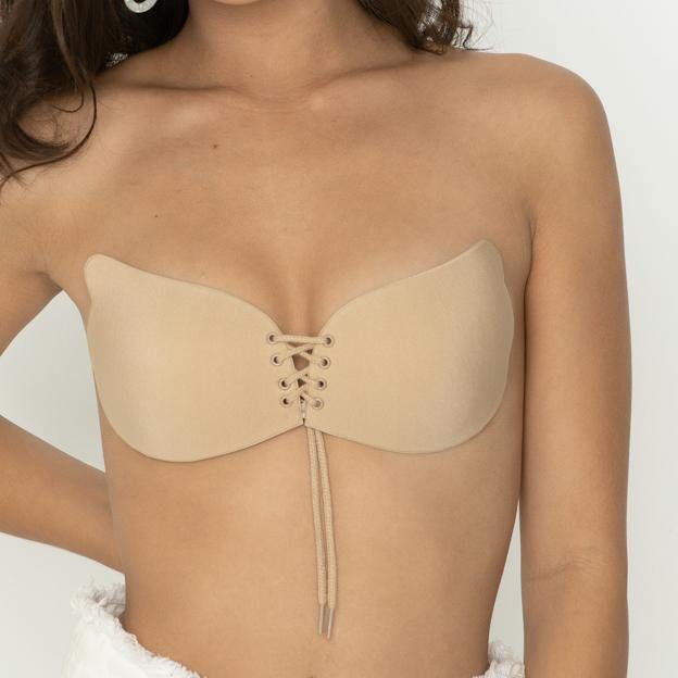 the lace up stick on chicken cutlet bralette