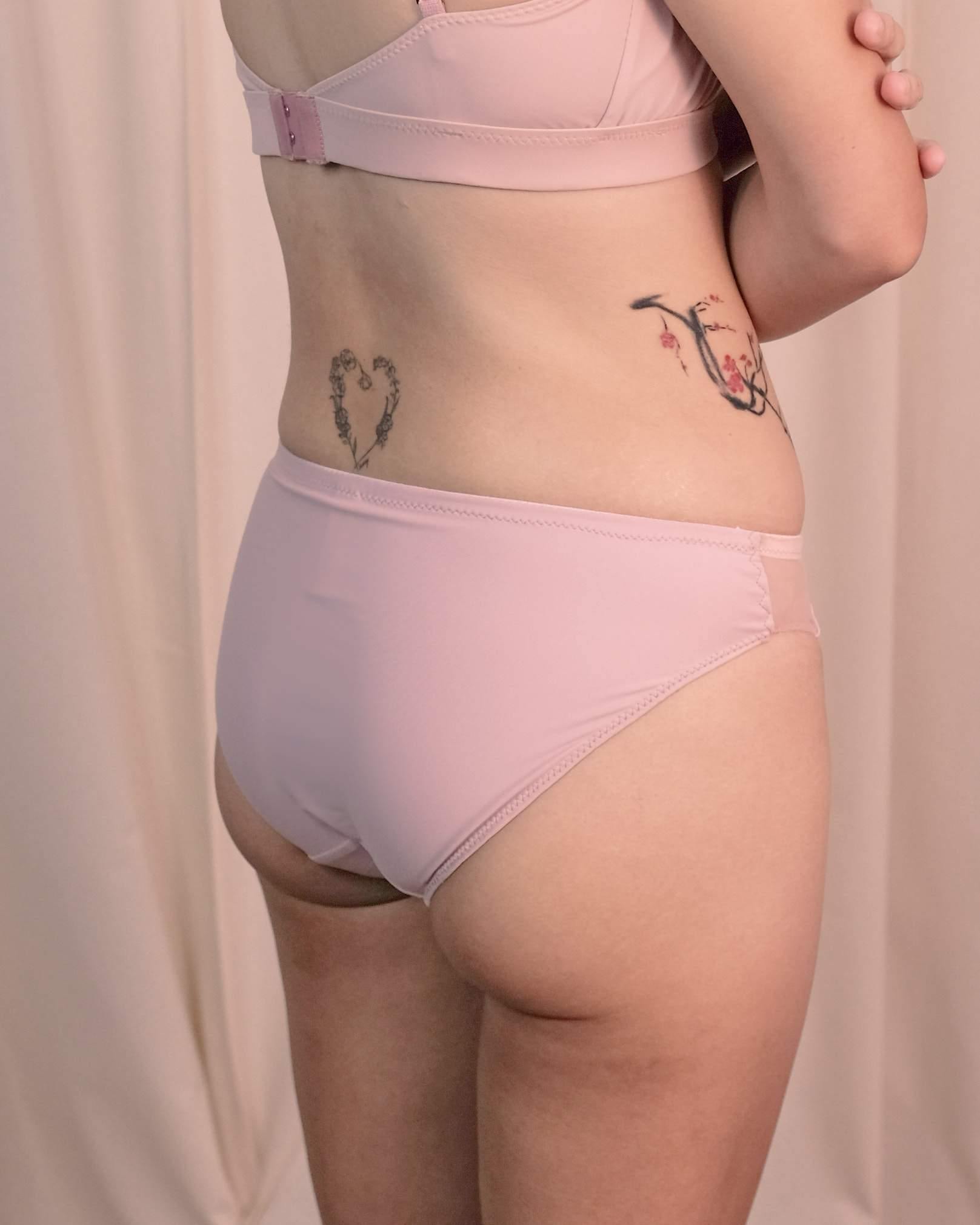 panelled pink mesh panty - Our Bralette Club