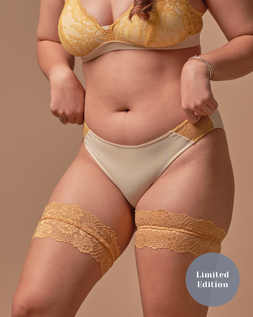 hope lace beige panelled panty