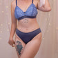 stained glass blue lace back panty