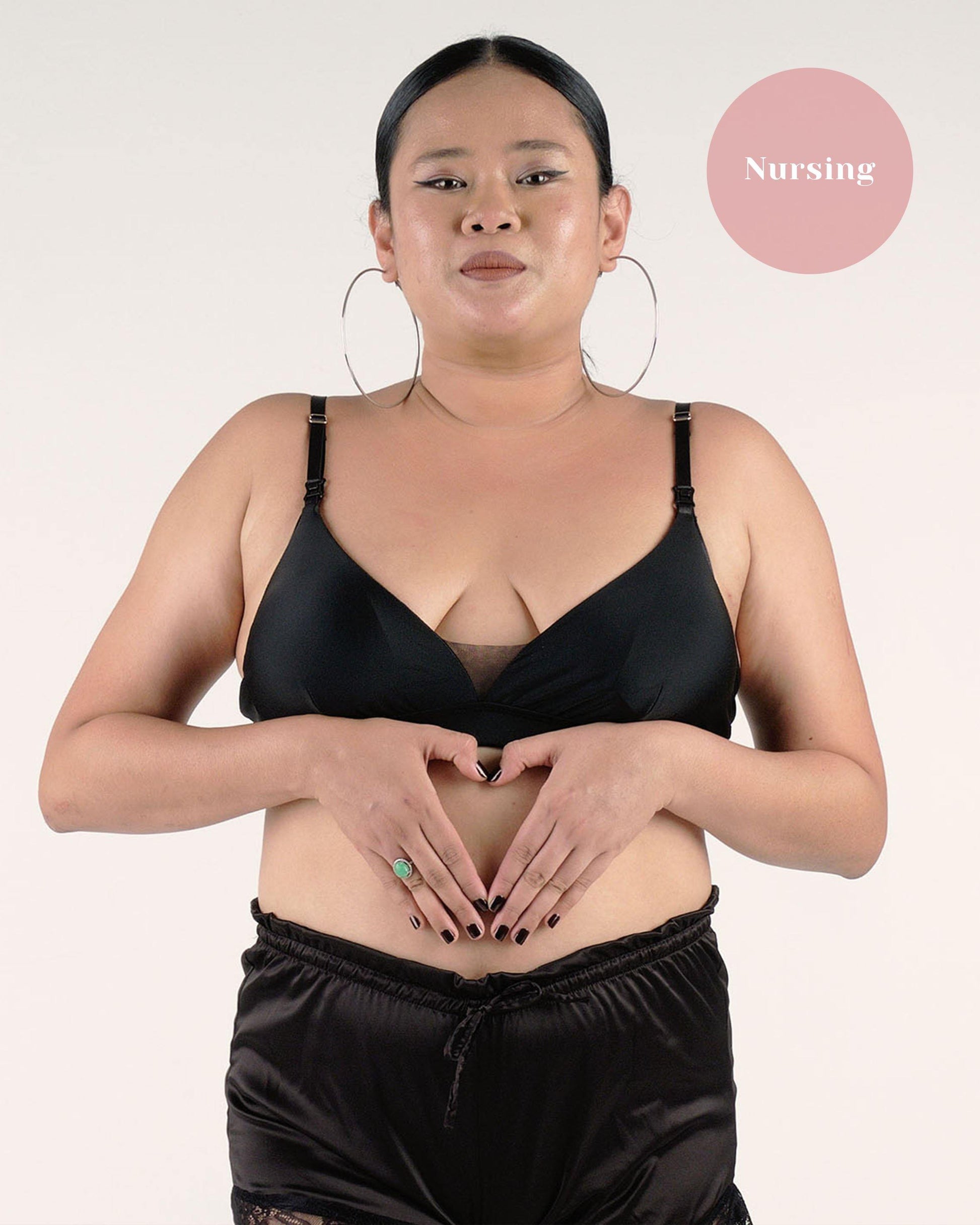 nursing - roll with it padded active bralette in black - Our Bralette Club
