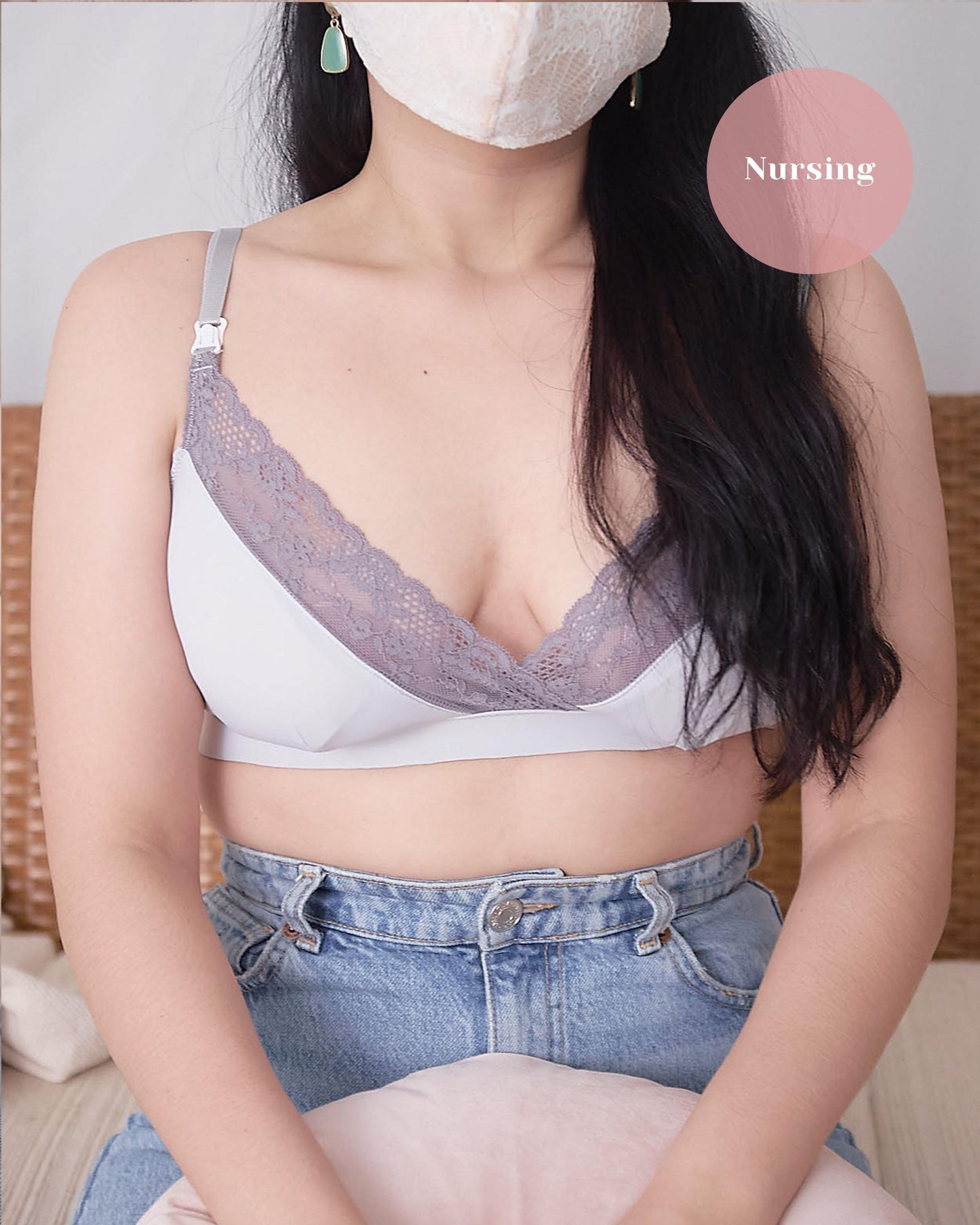 nursing - embrace padded bralette in serene - Our Bralette Club