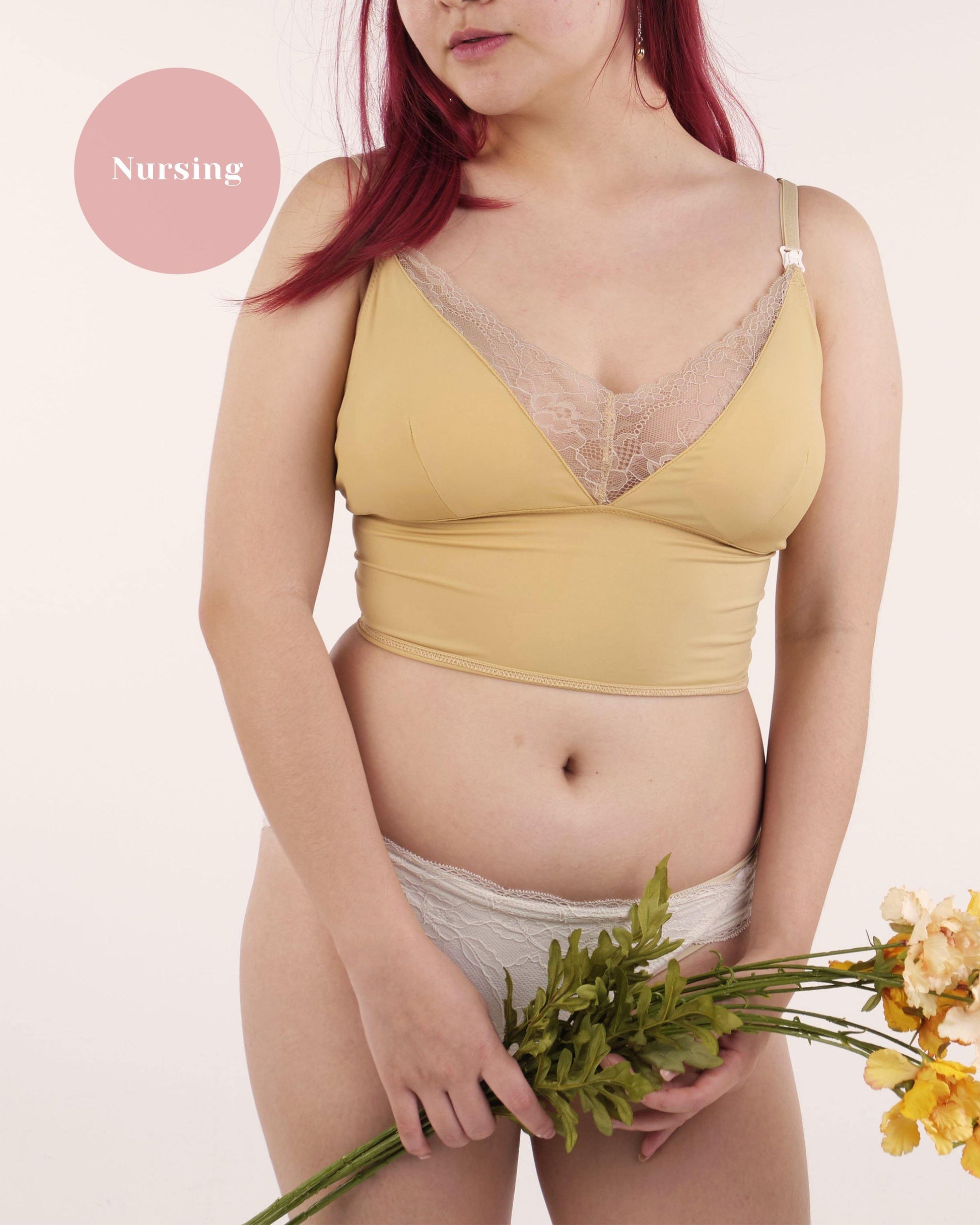 nursing - the full moon padded camisole in granola - Our Bralette Club