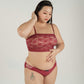 the lucked out padded strapless bralette in maroon