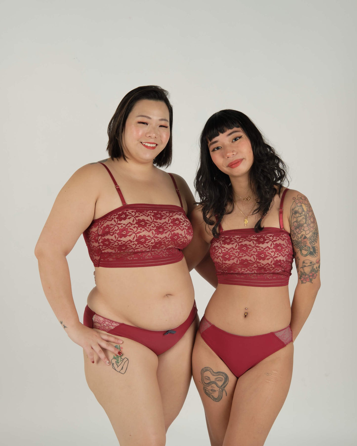 the lucked out padded strapless bralette in maroon