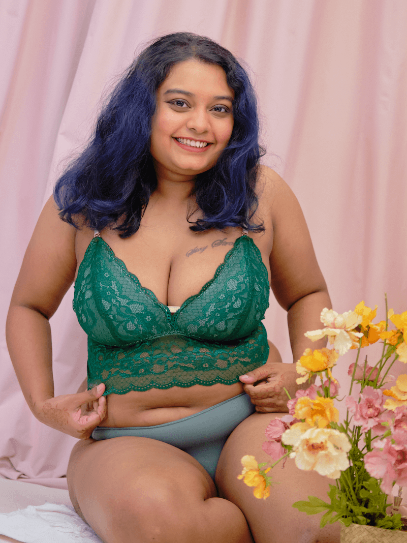 nursing - best wishes padded midi bralette in emerald