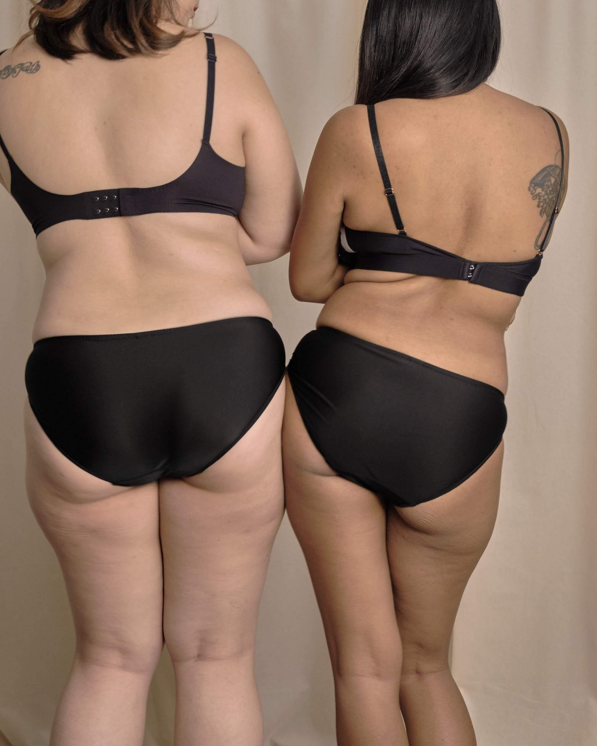 panelled black mesh panty - Our Bralette Club