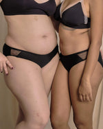 Load image into Gallery viewer, panelled black mesh panty - Our Bralette Club
