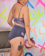 Load image into Gallery viewer, veri peri high waist panelled lace panty
