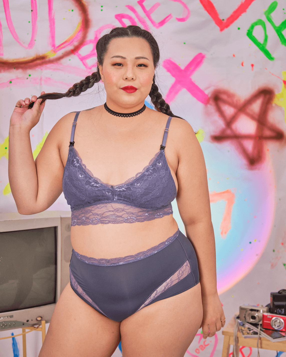 nursing - winning streak padded bralette in veri peri